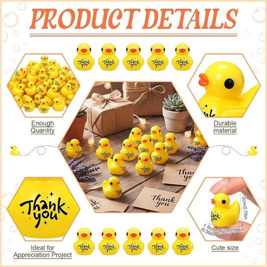 Skylety 100 Pcs Thank You Gifts Mini Resin Ducks Employee Appreciation Gifts - Image 2