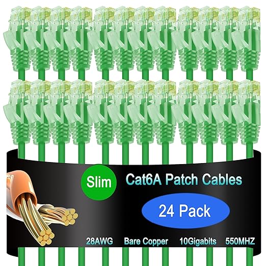 Cat6a Slim Ethernet Patch Cable 5 ft, Cat6a Patch Cable by Lysymixs