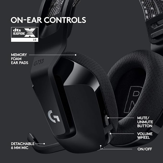 Logitech G733 Lightspeed Wireless Gaming Headset, Suspension Headband, - Image 5