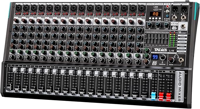 Audio Mixer, TKLBLS Professional 16 Channel DJ Mixer Board by TKLBLS