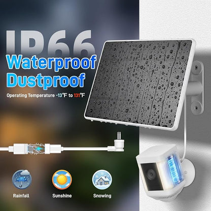 Solar Panel for Ring Camera, 6W Solar Charger for Ring Stick Up Cam Plus/Pro & - Image 2