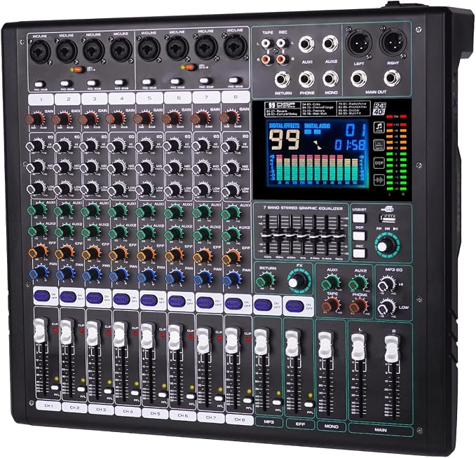 GF8 Pro Multi-Function 8-Channel Bluetooth DJ Sound Console by Doslnlya