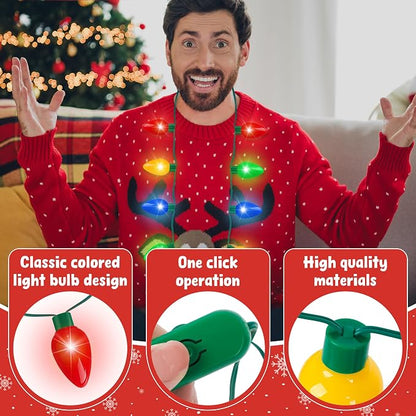 Blowata Christmas Light Necklace, Colorful Xmas Light up Decorations - Image 3
