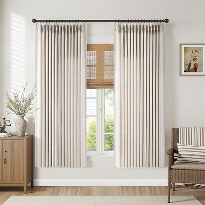 Memory Trained Pinch Pleated Curtains 63 Inches Long, Viral Linen Pinch Pleat - Image 2