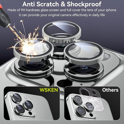 WSKEN for iPhone 15 Pro/iPhone 15 Pro Max Camera Lens Protector, Shatterproof - Image 3