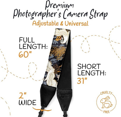Art Tribute Camera Strap, Vintage Embroidered Neck Shoulder & Crossbody Camera - Image 5