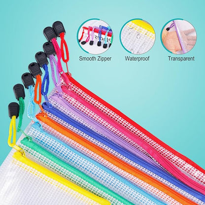 64pcs A4 Mesh Zipper Pouch Bags, Mesh Bags - Image 3