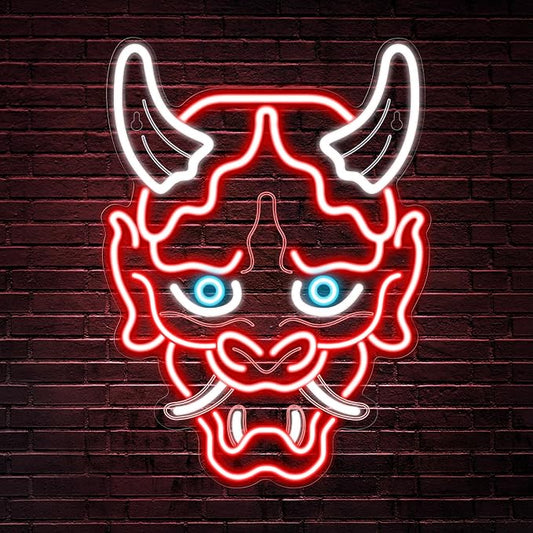 Kavaas Hannya Mask Neon Sign, Anime Japanese Neon Sign by Kavaas