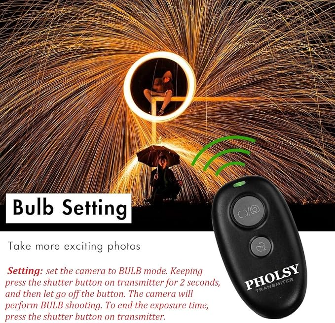 PHOLSY Wireless Shutter Release Camera Remote Compatible - Image 5