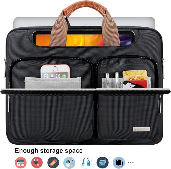 Lacdo 360° Protective Laptop Shoulder Bag, 16 inch Laptop Bag - Image 3
