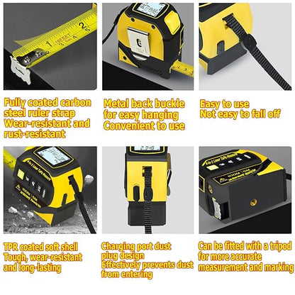 tape measure 4-in-1 laser Digital Measuring Tape & 60m/197ft Laser Distance - Image 6