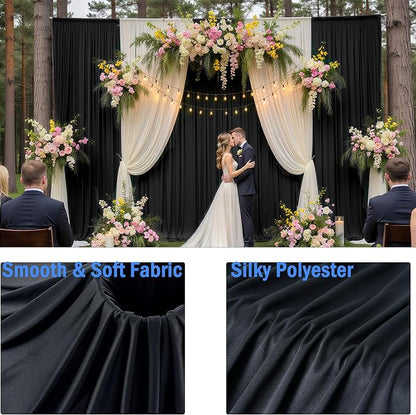 20ftx12ft Wrinkle Free Black Backdrop Curtains - Image 4