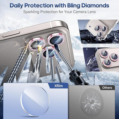 for iPhone 17 Pro / 17 Pro Max Camera Lens Protector Bling, Individual Diamond - Image 3