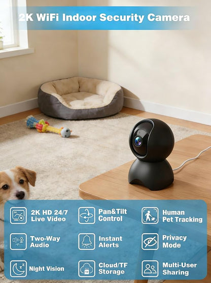 2K 5G Indoor Security Camera for Home, No Subscription AI Baby Monitor - Image 2