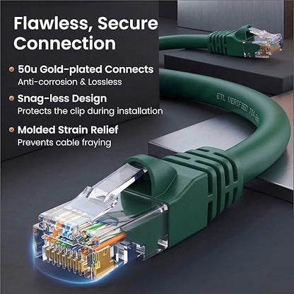 GEARit Cat 6 Ethernet Patch Cables 3 ft Green, CAT6 High Speed 24AWG 10Gbps - Image 4