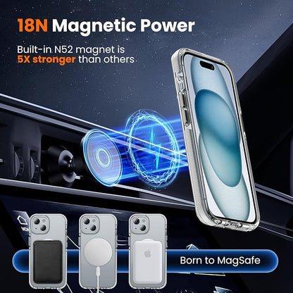 toushion 3 in 1 for iPhone 15 Plus Case Clear - Image 3