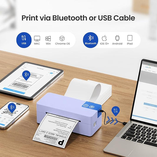 Bluetooth Thermal Shipping Label Printer, 4x6 Portable Direct Thermal Printer - Image 2