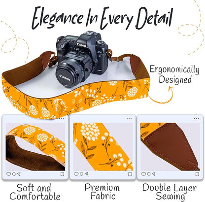 Art Tribute Camera Strap, Vintage Embroidered Neck Shoulder & Crossbody Camera - Image 3
