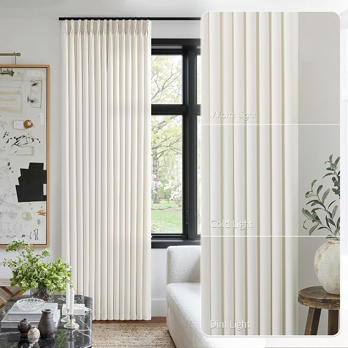 Natural Linen Pinch Pleated 86 Inch Long Curtains - Image 9
