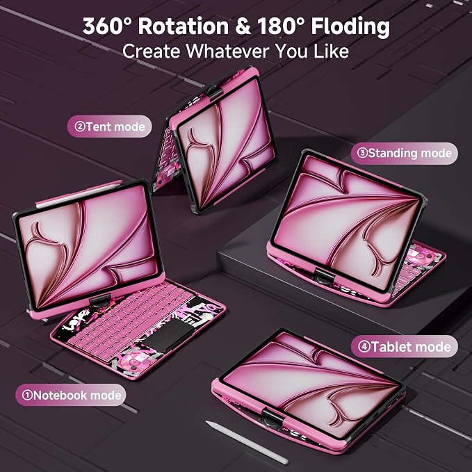 Keyboard Case for iPad 11 inch Pro 4/3/2/1st Gen & 11’’ iPad Air 2025 M3 - Image 3