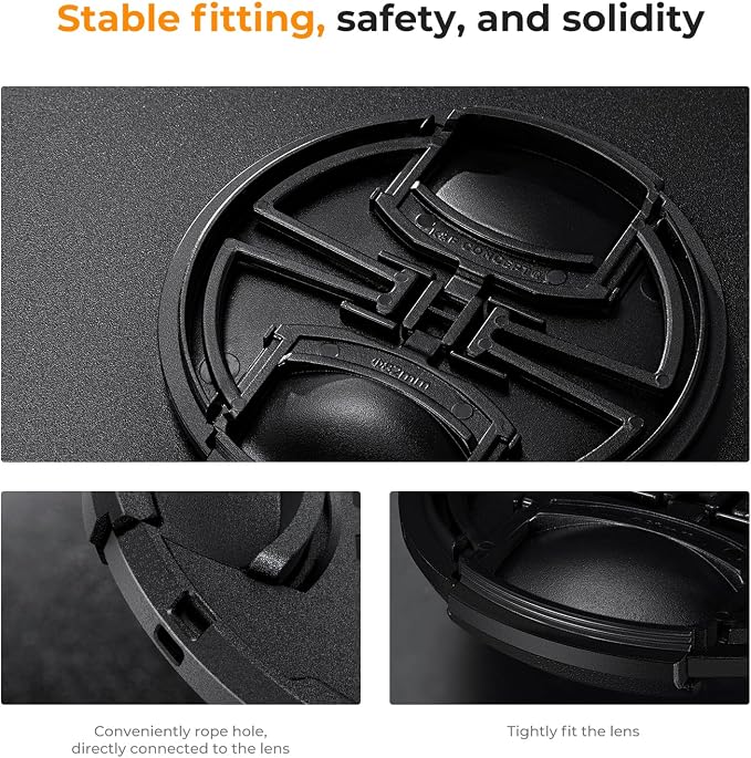 K&F Concept 49mm 9-in-1 Center Pinch Lens Cap + Anti-Loss Keeper Leash + - Image 5