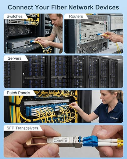LC to LC Single Mode Fiber Patch Cable 8M OS2 Duplex, 1G/10G/40Gbps, Compatible - Image 4