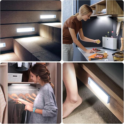 6 Pack Under Cabinet Lighting Wireless, 68 LED Rechargeable Battery Motion - Image 7