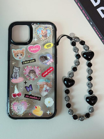 Drawwind Phone Charm Beaded Wristlet Strap Universal Cell Phone Lanyard Cute - Image 5