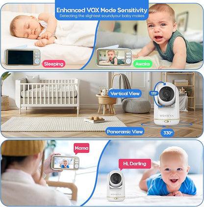 Smart Baby Monitor, 1500ft Long Range, 48 Hours Battery, 2K HD Camera, - Image 8