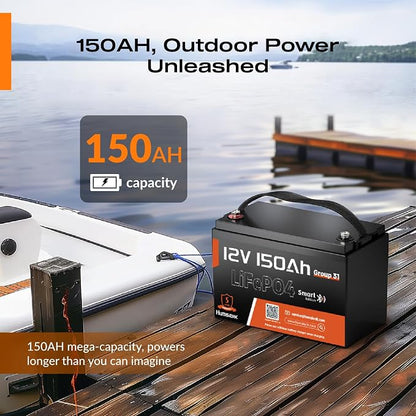 12V 150Ah LiFePO4 Lithium Battery BCI Group31 Bluetooth 2Pack, Built-in 110A BMS - Image 7