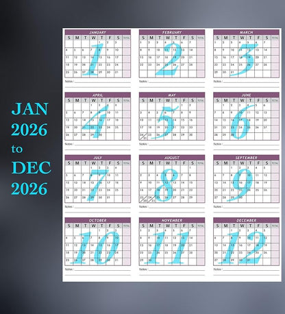 Attendance Calendar Employee Card Attendance Record Tracker 2026, Heavy 100lb - Image 6