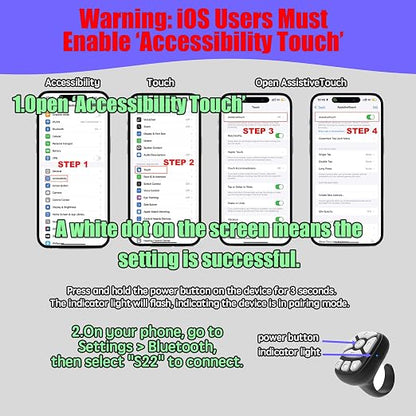 Novzix TikTok Scrolling Ring – 8-Button Finger Tip Wireless Remote, - Image 2