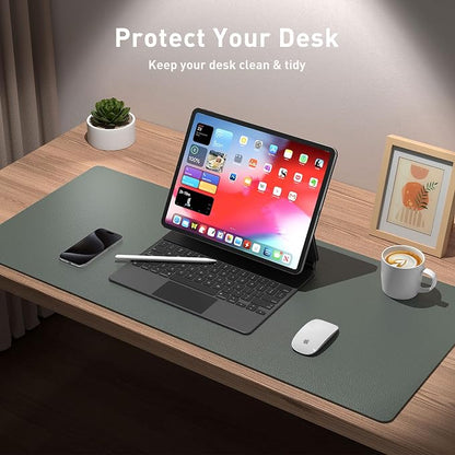 Aothia Leather Desk Protector, Mouse Mat, Non-Slip PU Leather Blotter, Laptop - Image 3