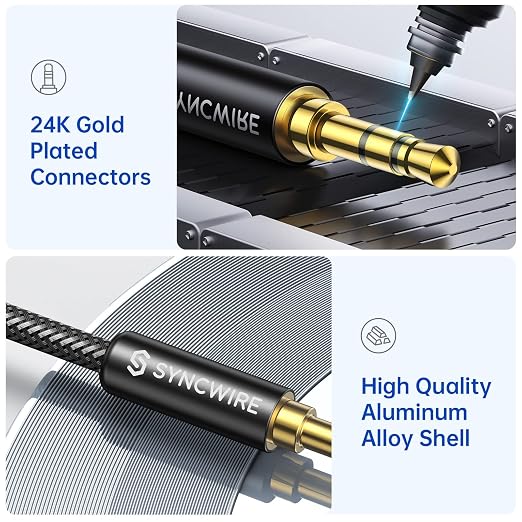 Syncwire 3.5mm Nylon Braided Aux Cable, Audio Auxiliary Input Adapter Male to - Image 2
