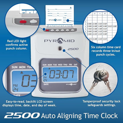 Pyramid Time Systems Small Business 2500 Time Clock Bundle, Unlimited Employees - Image 4