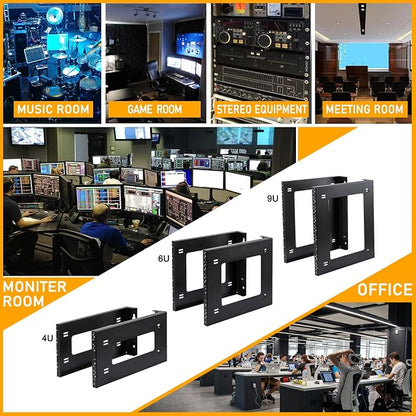 RIVECO 6U Open Frame Rack Wall Mount & Desktop Mount, No Assembly Required - Image 5