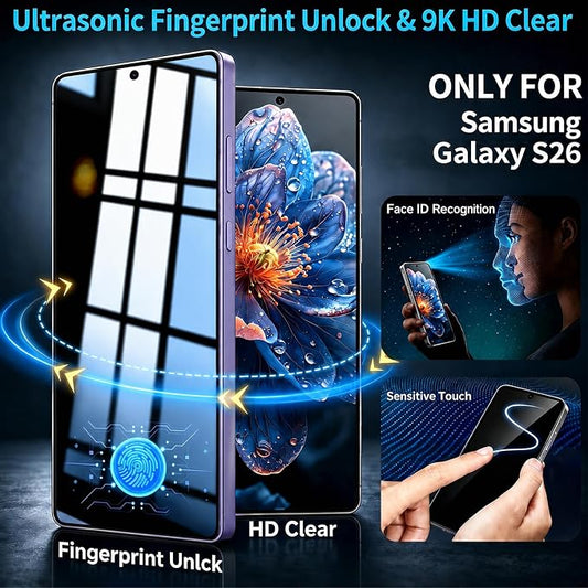 2+2 Pack for Galaxy S26 Privacy Screen Protector and Lens Protector, Ultrasonic - Image 2