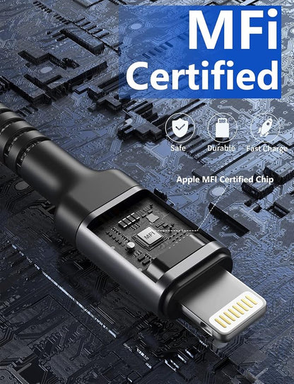 Short iPhone Charger Cable 1FT 2Pack Apple MFi Certified USB Lightning Cable - Image 3