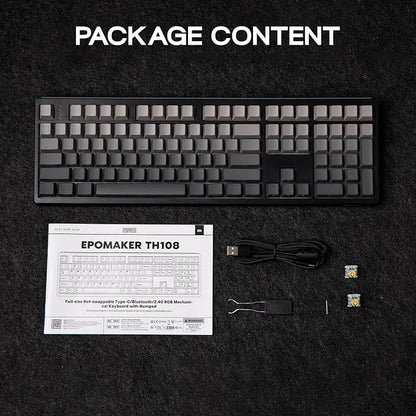 EPOMAKER TH108 Full Size Mechanical Keyboard, Wireless Gaming Keyboard - Image 8