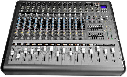 Rockville RPM1470 6000W Peak 14-Channel Powered Mixer, 750W RMS x 2 at 4 Ohm by Rockville