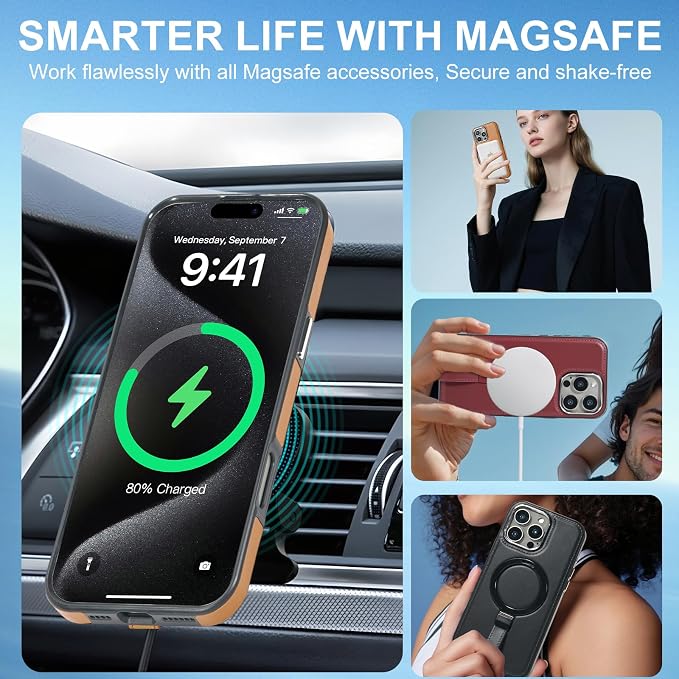 Leather Case, Suitable for iPhone 16 Pro Max Case, Invisible Magnetic Design - Image 2