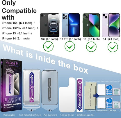 2 Pack Matte Screen Protector for iPhone 16e and iPhone 14 and iPhone 13 and - Image 2