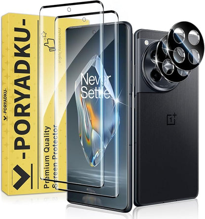 2+2 Pack for OnePlus 12R Screen Protector and Camera Protectors, Fingerprint by JavoYion