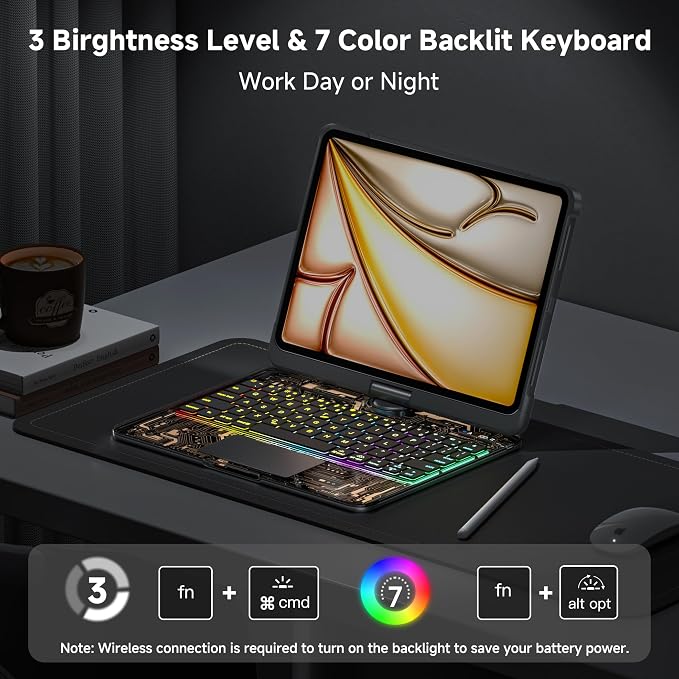 Keyboard Case for iPad 11 inch Pro 4/3/2/1st Gen & 11’’ iPad Air 2025 M3 - Image 5