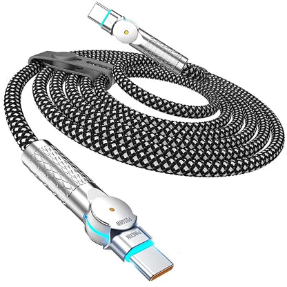 USB C Cable 3.3ft 240W Braided 180°Rotating USB C to USB C Cable USB 2.0 by PINGXIN