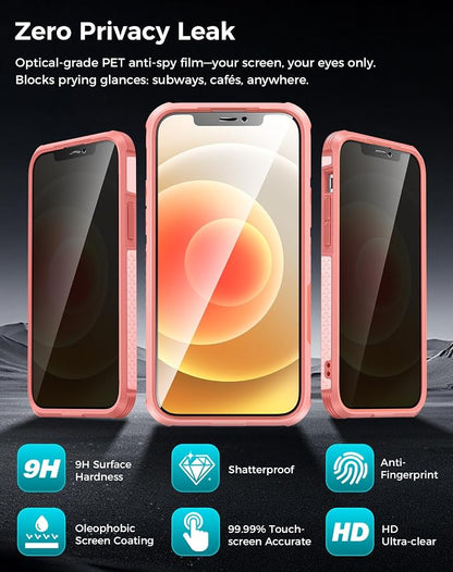 Goton for iPhone 12 Case with Privacy Tempered Glass Screen Protector & Camera - Image 5
