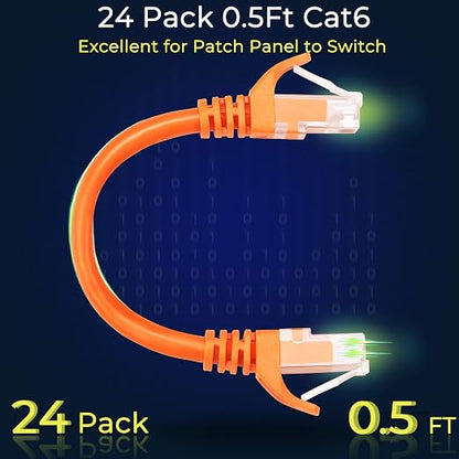Rapink Patch Cables Cat6 0.5ft, Ethernet Patch Cable 10G Support, Cat 6 Patch - Image 2