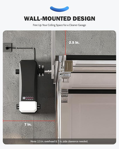ZUMI Wall-Mounted Garage Door Opener, App-Controlled Garage Opener - Image 6