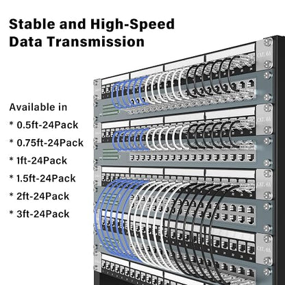 Jadaol UL Listed Patch Cables Cat 6a / Cat 6 0.5 ft 24-Pack, 10Gbps 550MHz Slim - Image 8