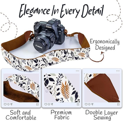 Art Tribute Camera Strap, Vintage Embroidered Neck Shoulder & Crossbody Camera - Image 3